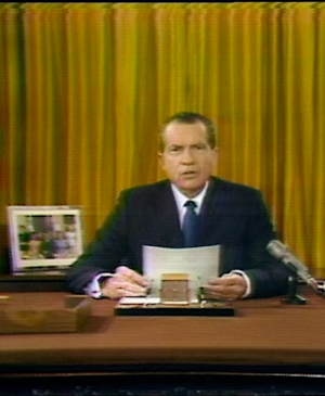 Captura del discurso televisado de Richard Nixon, 3 de noviembre, 1969