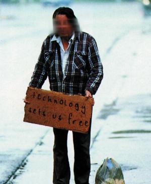 Imagen utilizada por <em>Technologies To The People</em> [Tecnologías para la gente] en sus anuncios, pósteres y folletos