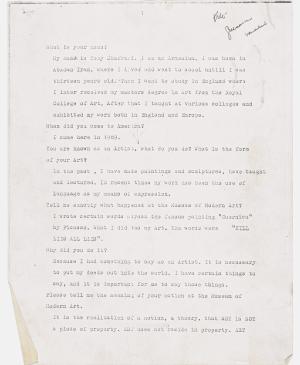 Declaración policial de Tony Shafrazi