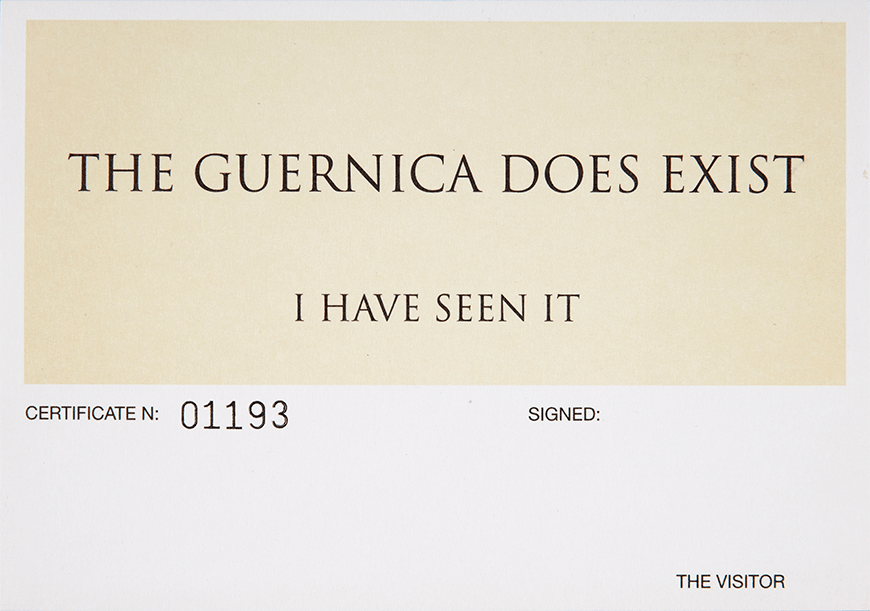 Act to certificate the existence of the Guernica.1997 - 2007. Courtesy Galería Max Estrella © Eugenio Ampudia